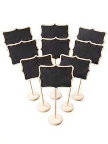 6pcs Desktop Chalkboard Labels - Vintage-Style Erasable Mini Chalkboards With Stands. Ideal Decorative Tags For Holiday Parties, Home Bars, Cakes, And Floral Arrangements. Perfect For Use At Birthday Parties, Graduation Parties, Themed Events, Anniversaries, Wedding Ceremonies, Housewarming Parties, Bridal Showers, And More. - Multicolor - View 1
