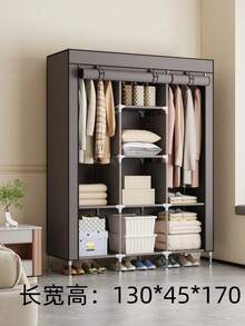 1 chiếc tủ quần áo di động nhiều tầng đa chức năng, dễ lắp ráp, dung tích lớn, tủ đựng đồ chống bụi cho phòng ngủ, tiết kiệm không gian, lưu trữ quần áo và chăn ga gối đệm đơn giản, lớp phủ chống bụi giúp phòng ngủ gọn gàng, phù hợp cho sinh viên, phòng ngủ, phòng trọ, nhà ở, trường học, quà tặng ngày lễ. - nhiều màu - Xem 2