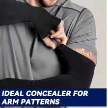 2 Pairs Plus Size Summer Cooling Compression Arm Sleeves, High Elasticity Unisex Design, Suitable For Outdoor Activities, Commuting, Covering Tattoos - Multicolor - View 6