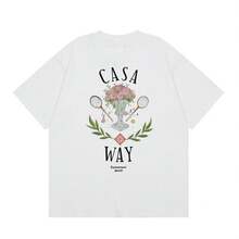 Camiseta de verano 2026 con diseño de puerta mágica estilo marroquí, estampado fantástico súper bonito, corte casual cómodo, ropa muy chida para uso diario, salidas y look elegante de  juvenil ETMV - Blanco - Ver 1