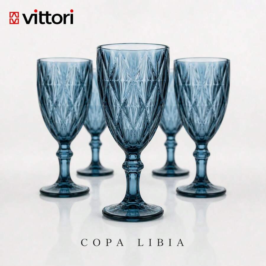 Juego de Copas Vittori – Elegancia que se siente - Azul Cobalto - Ver 1
