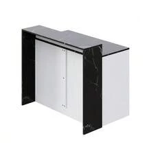 Kitchen Island, Kitchen Island With Bar, Kitchen Table And Bar, Multifunctional Kitchen Table With Pet Rest Area, For Kitchen And Dining Room, Black And White Marble Look, 120*80*100cm - Black and White - View 6