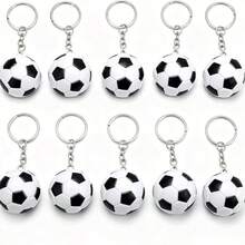2/10pcs Soccer Ball Shaped Keychain, 3D Mini Soccer Ball Keychain Suitable For Boys, World Cup Sports Theme Keychain, Backpack Keychain - Multicolor - View 2