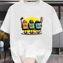 Camiseta impresa para hombres y mujeres - Blanco - Ver 1