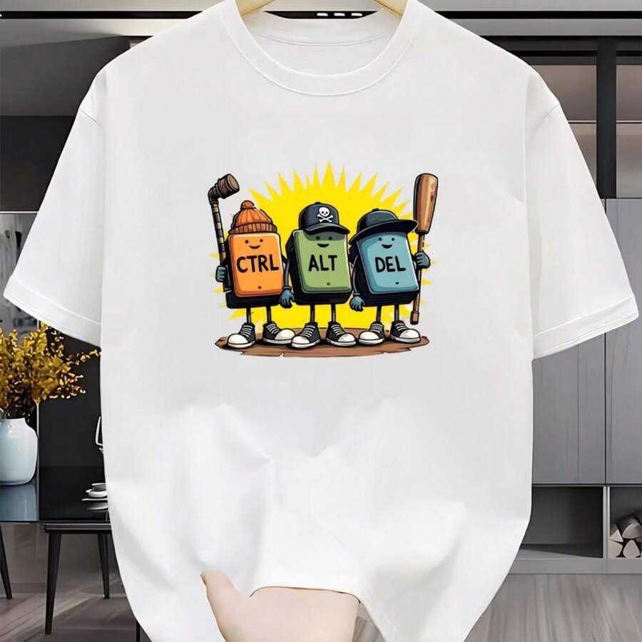 Camiseta impresa para hombres y mujeres - Blanco - Ver 1