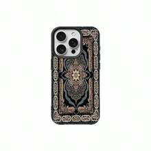 1 pièce Étui de téléphone en TPU avec motif floral perse vintage, compatible avec iPhone 17 Pro Max/17/16 Pro Max/15/13/12/11, S20 FE/A15/S24/A55, Note 11/12/13 Pro. Housse de protection complète antichoc et souple - Noir - Voir 5