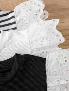 Bộ 3 áo thun không tay kẻ sọc dáng casual cho bé gái, thời trang mùa xuân/hè. - Nhiều màu - Xem 5