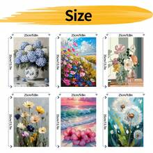 Bộ tranh sơn dầu kỹ thuật số 10"X14" - 6 món, không khung, bộ tranh acrylic tự vẽ dễ dàng chủ đề mùa hè thư giãn, đồ trang trí nhà cửa, quà tặng lý tưởng cho sinh nhật, Ngày của Cha, Giáng sinh, Ngày của Mẹ và Ngày Valentine, phù hợp cho người lớn và người mới bắt đầu. - Bình hoa mộng mơ - Xem 6