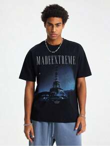 Tiny Spark Camiseta gráfica vintage con estética negra de la Torre Eiffel de París - Negro - Ver 4