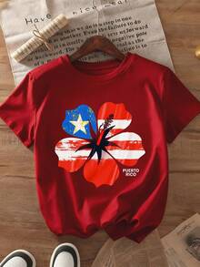 Black T-Shirt With Puerto Rican Style Floral Print - Pura, Unisex, 220 Grams, Comfortable Fabric, Casual Wear. - 杏色 - 查看 10