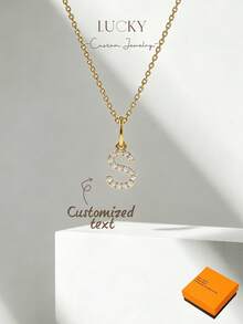Collier signature personnalisé, collier de diamant personnalisé, collier à plaque avec nom, collier décoratif écrit à la main, cadeau pour la fille - Collier entièrement en diamant style 1 - Voir 1
