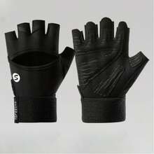 1 Pair Unisex Half Finger Fitness Gloves, Breathable Anti-Slip Fitness Gloves With Wrist Support, Suitable For Weightlifting, Cycling, Workout, Training, Pull-Ups And Rowing - Multicolor - View 12