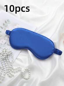1pc/2pcs/3pcs/5pcs/10pcs Navy Blue Elastic Imitation Silk Eye Mask Relieves Fatigue, Helps Sleep During Nap, And Provides Light Blocking And No Pressure On The Eyes - One Size Fits All - View 13