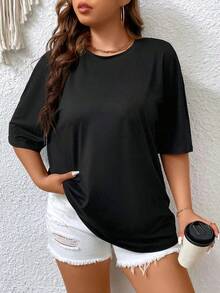 1 pieza Camiseta con hombros caídos y estampado con el eslogan "PARA LA PERSONA DETRÁS DE MÍ, ERES INCREÍBLE, LOUGHMENTE HERMOSA". Recuerda eso. Camisetas gráficas para mujer, 180g, 100% algodón, los diseños están impresos. Unisexo. - Negro - Ver 5