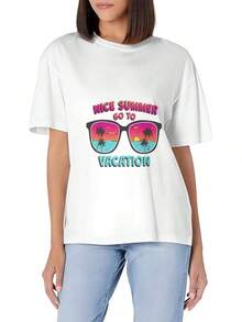 Camiseta unisex de manga corta, ideal para el verano y las vacaciones, camiseta casual de manga corta para mujer, corte ajustado, cuello redondo suave, básica y versátil, playeras hombre, spiderman, ,  mujer, romwe men, boho chic, regalos para maestras, camiseta para mujer, conjuntos curvy para hombre, y2k. - Blanco - Ver 6