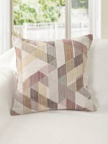 1 pieza Funda de cojín cuadrada de poliéster moderno con patrón geométrico de jacquard, suave y cómoda para la decoración del hogar en la sala de estar - Multicolor - Ver 1