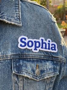 客製化復古字母刺繡姓名貼布，個人化魔鬼氈姓名胸章，適用於襯衫與包包，客製化文字標籤，可自訂美學穿搭裝飾，Y2K 風格時尚配件，日常穿搭點綴 - 風格H - 查看 3