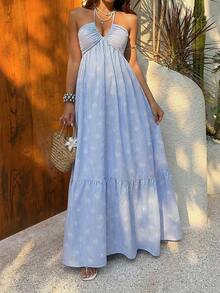 Women Midi Dresses - Blue - View 7