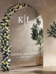 1pc - Custom Wedding Mirror Sticker. Welcome To Our Wedding Entrance Sign. Custom Vinyl Mirror Sticker, DIY Wedding Decoration Wedding Sticker, Custom Mirror Engraved Sticker, Custom Wedding Welcome Sticker - Multicolor - View 5