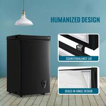 WANAI 2.5 Cu Ft MINI Chest Freezer, Deep Freezer With 7 Level Adjustable Temperature, Removable Storage Basket, Top Open Door, Ideal For Kitchen, Dorm & Office,Black - US B Type Plug(110-127V) - View 7