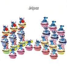 Disney 25个史迪奇蛋糕装饰插牌，甜点装饰，生日派对蛋糕装饰用品 - 彩色 - 查看 10