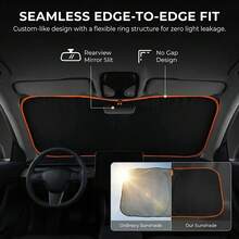 Car Front Windshield Sun Shade, Convenient Storage Design, No Drilling Required Car Sun Shade Canopy, Full Edge Seamless Fit, Equipped With High-Density Light-Blocking Fabric With Reflective Coating, Protects Car Interior, Effectively Blocks Sunlight, Car Privacy Curtain, Can Be Compactly Stored In Car Door Storage Pocket, Universal Fit For Sedans, SUVs And Trucks, Car Interior Protection Accessory - Car Sunshade - View 6