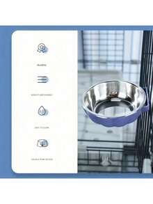 Bát ăn cho thú cưng treo tường, bát hình quả bí ngô bằng thép không gỉ chống tràn, bát cho mèo, bát cho chó, bát ăn cho thú cưng. - 100ml - Xem 2