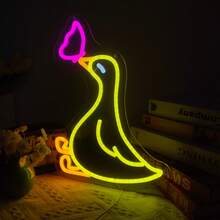 1 Peça Sinal de Néon com Formato de Raposa Fofo, Luz de Néon LED Multicolorida Alimentada por USB, Luz Decorativa de Parede para Quarto, Sala de Jogos, Sala de Homens, Sala de E-Sports, Decoração de Quarto Personalizada e Moderna, Arte de Parede de Jogador, Lâmpada Noturna Perfeita, Presente de Aniversário, Presente de Festival para Crianças, Meninos, Adolescentes, Fãs de Animais, Amigos e Família - luz policromática - Visão 4