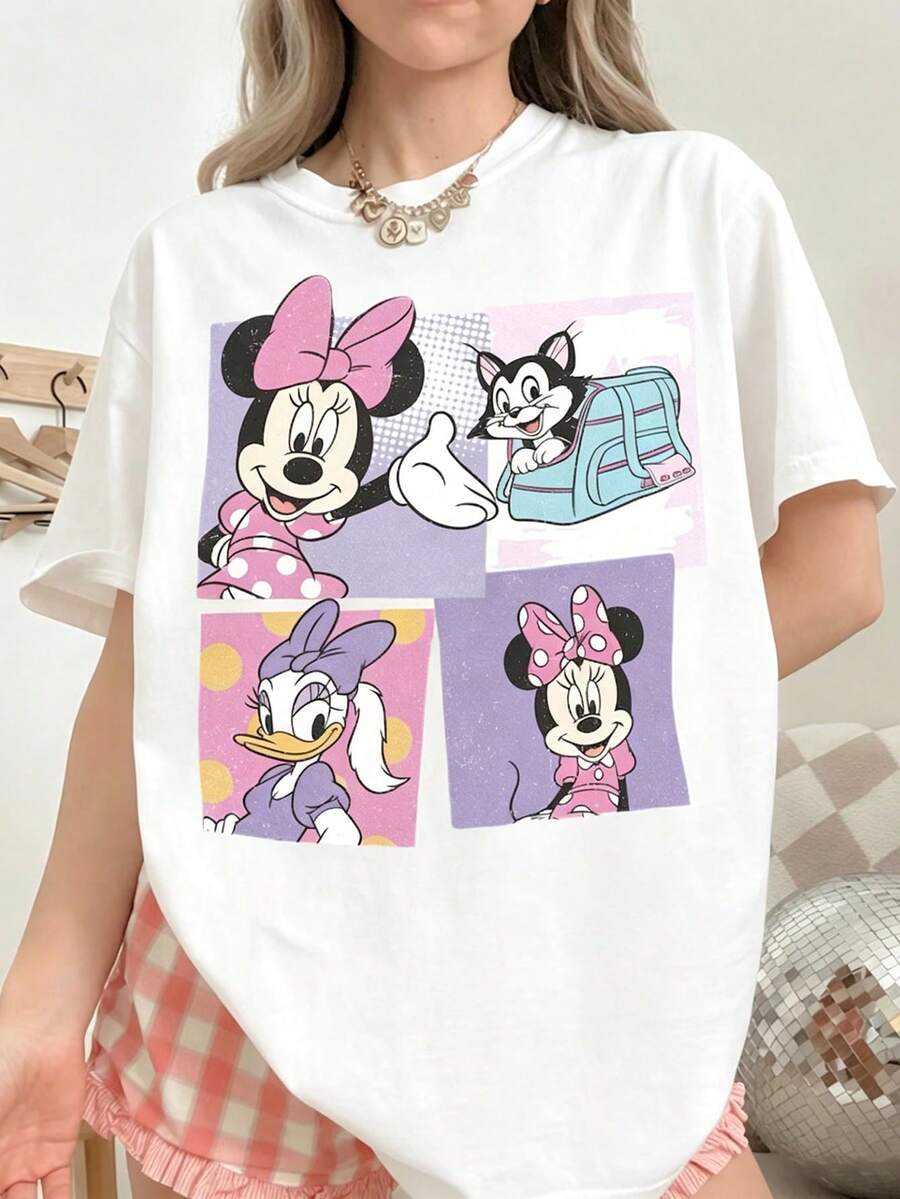 Disney Minnie Mouse Daisy Duck Comfortable Color Shirt, Disney Girlfriends Matching T-Shirt, Girl Travel Suit, Disneyland Holiday Shirt, WDW BFF 2026, Excellent Gift Plus Size Women's Wear Unisex, Excellent Gift. - trắng - Xem 1