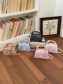 Retro Plaid Mini Handbag, Multiple Colors Available, Crossbody Bag, Sweet & Cool Style Versatile Small Square Bag - Multicolor - View 3