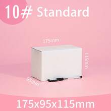 10 piezas de cajas postales de cartón corrugado blanco/rosa/negro, cajas de embalaje para envío general - Blanco - Ver 16