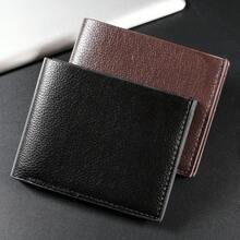 Men's Wallet, Short Style, Multi-Card Slot, Fashionable Casual Wallet, Thin Leather Wallet Young Men - Black - View 4