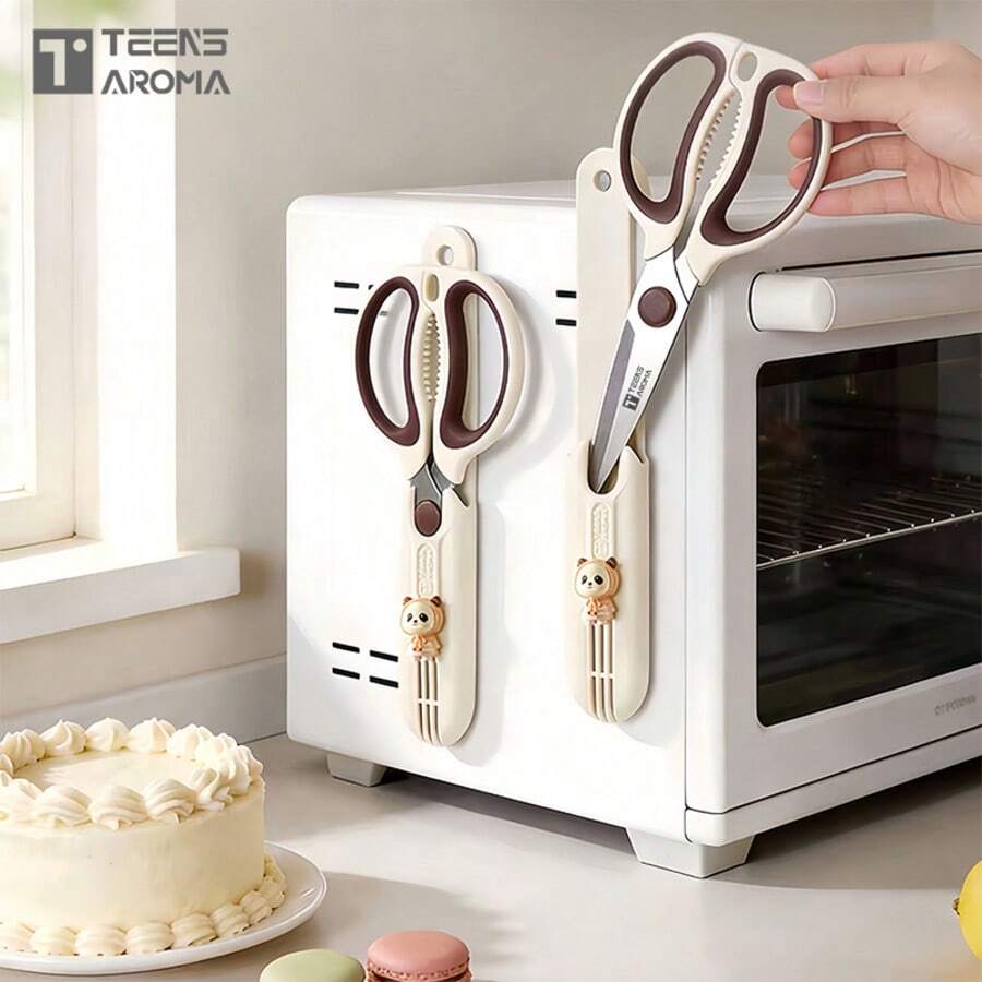 Stainless Steel Kitchen Scissors (With Magnetic Sheath) - Private Chef Scissors, Essential Kitchen Tool & Accessory, Suitable For Cutting Chicken Bones/Salad/Fruits & Butter, Stainless Steel Blades, Sharp And Durable - Stainless Steel Scissors (with Magnetic Blade Sheath) - View 1