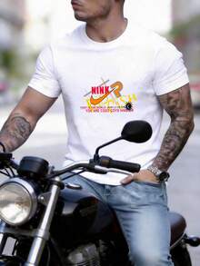 [Summer New Arrivals] Men's Fashion Solid Color Crew Neck Short Sleeve T Shirt, Comfortable Breathable Summer Casual Top, Versatile Graphic Tee Suitable For Daily Wear Outdoor Riding Street Hangout - 白色 - 查看 2