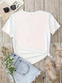 camisetas de manga corta Prenda individual, no un conjunto de 3 piezas, 1 piezas/set de camisetas de manga suitable for streetwear, Top oversized cuello redondo daily outings, camping, concerts, hip-hop, rock, and rap events retro americano, diseñadas con estampados de nombres de ciudades, tienen un tacto suave y cómodo y son versátiles. Puedes elegir uno de los 3 estilos. La camiseta de manga corta con cuello redondo para mujer está hecha de 100% algodón y contiene 220 gramos de algodón, con un tacto suave y cómodo, adecuada para usar en primavera, verano, otoño e invierno. Se utiliza ampliamente para ejercicios de fitness, uso diario, vacaciones, escuela, oficina, reuniones y otros escenarios adecuados. Camisetas para mujer y hombre, camisetas de verano. negro, blanco - Blanco - Ver 3