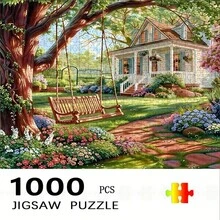 1000片拼图，尺寸50*70厘米/19.7*27.6英寸 - 马赛克艺术工艺墙饰，DIY绘画，无框纸质材料，是家居客厅办公室装饰的理想之选，也是万圣节、圣诞节、新年、复活节的绝佳礼物。 - 彩色 - 查看 2