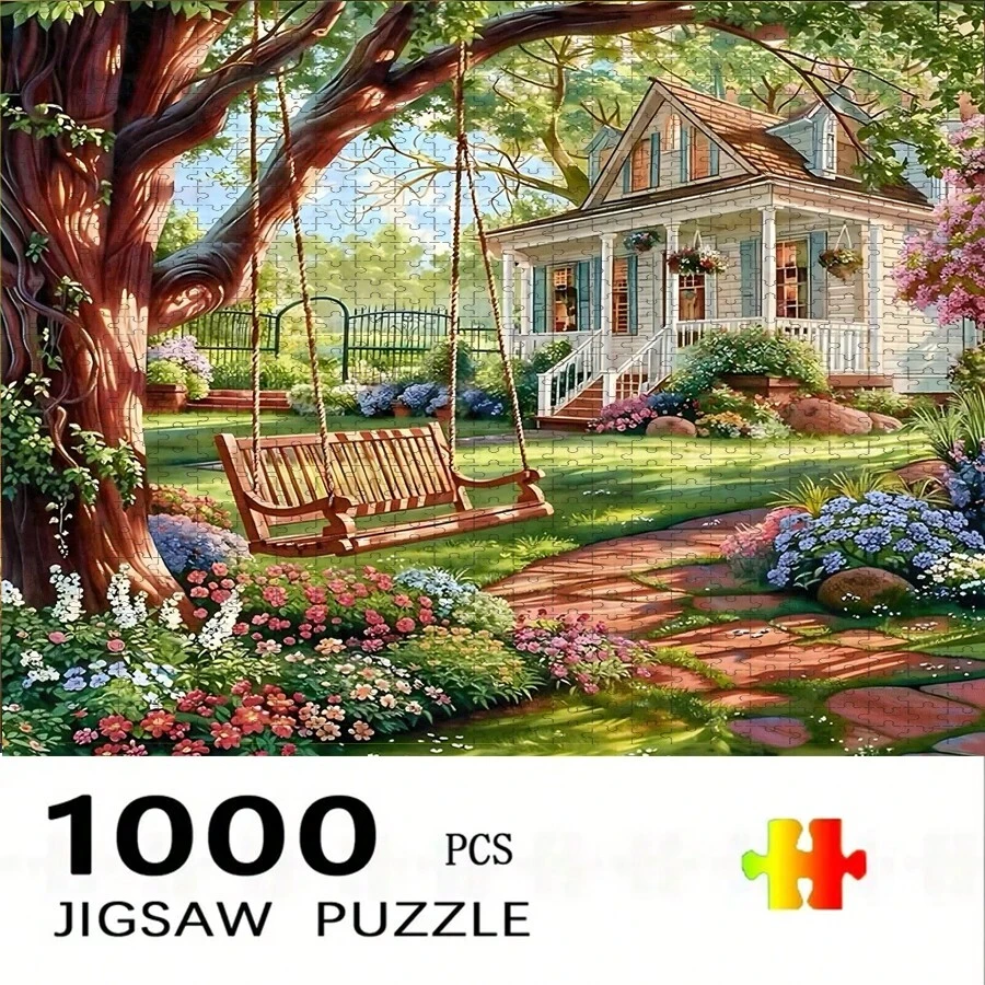 1000片拼图，尺寸50*70厘米/19.7*27.6英寸 - 马赛克艺术工艺墙饰，DIY绘画，无框纸质材料，是家居客厅办公室装饰的理想之选，也是万圣节、圣诞节、新年、复活节的绝佳礼物。