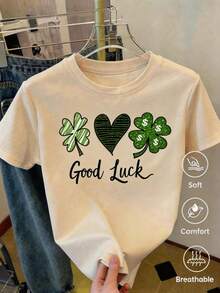 Camisetas estampadas creativas, tops para mujer, diseño de 2026, tejido cómodo y suave, informal y versátil, diseño sencillo combinado con un estampado creativo, rico e interesante, ideal para regalar a amigos y familiares, envío local, ¡entrega rápida! - Albaricoque - Ver 6