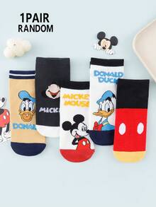 1/5 Đôi tất cổ ngắn nữ Disney - Họa tiết hoạt hình dễ thương Mickey và Donald Duck với logo tiếng Anh, đơn giản, đa năng - Phù hợp cho cả nam và nữ, làm quà tặng và mặc hàng ngày. - Nhiều màu - Xem 11