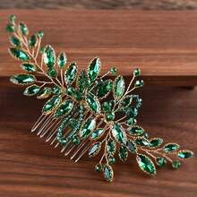 Handmade Adjustable Faux Pearl Hair Comb, White Crystal Hair Accessory, Suitable For Banquet, Wedding, Party, Christmas - Golden Horsehair Comb - View 10
