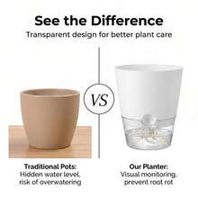 2pcs 2-Layer Soil-Free Self-Watering Planter Pots With Cotton Rope, Hydroponic Plant Pots With Auto Watering For Slouchy People - A - View 6
