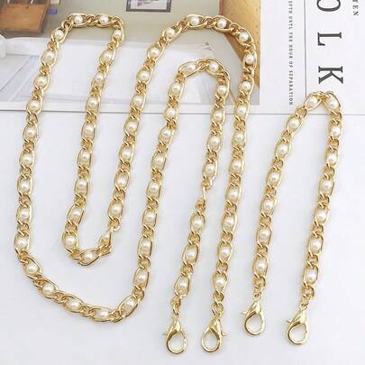 Pearl Bag Chain, Woven Bag Strap, Bag Accessories Shoulder Strap, Suitable For DIY Phone Lanyard, Bag Metal Shoulder Strap Travel Essential Holiday Essentials