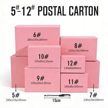 10pcs White/Pink/Black Cardboard Postal Boxes, Corrugated Carton Express Packaging Boxes, Universal Packing Cartons, Small Boxes, Packing Supplies - Pink - View 4