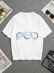 Camiseta blanca, con un llamativo estampado de "Hola mamá". Perfecto para regalar a familiares y amigos... Una camiseta de manga corta adecuada para el hogar, uso diario, fiestas y viajes-ideal como regalo para amigos o familiares. - Blanco - Ver 1
