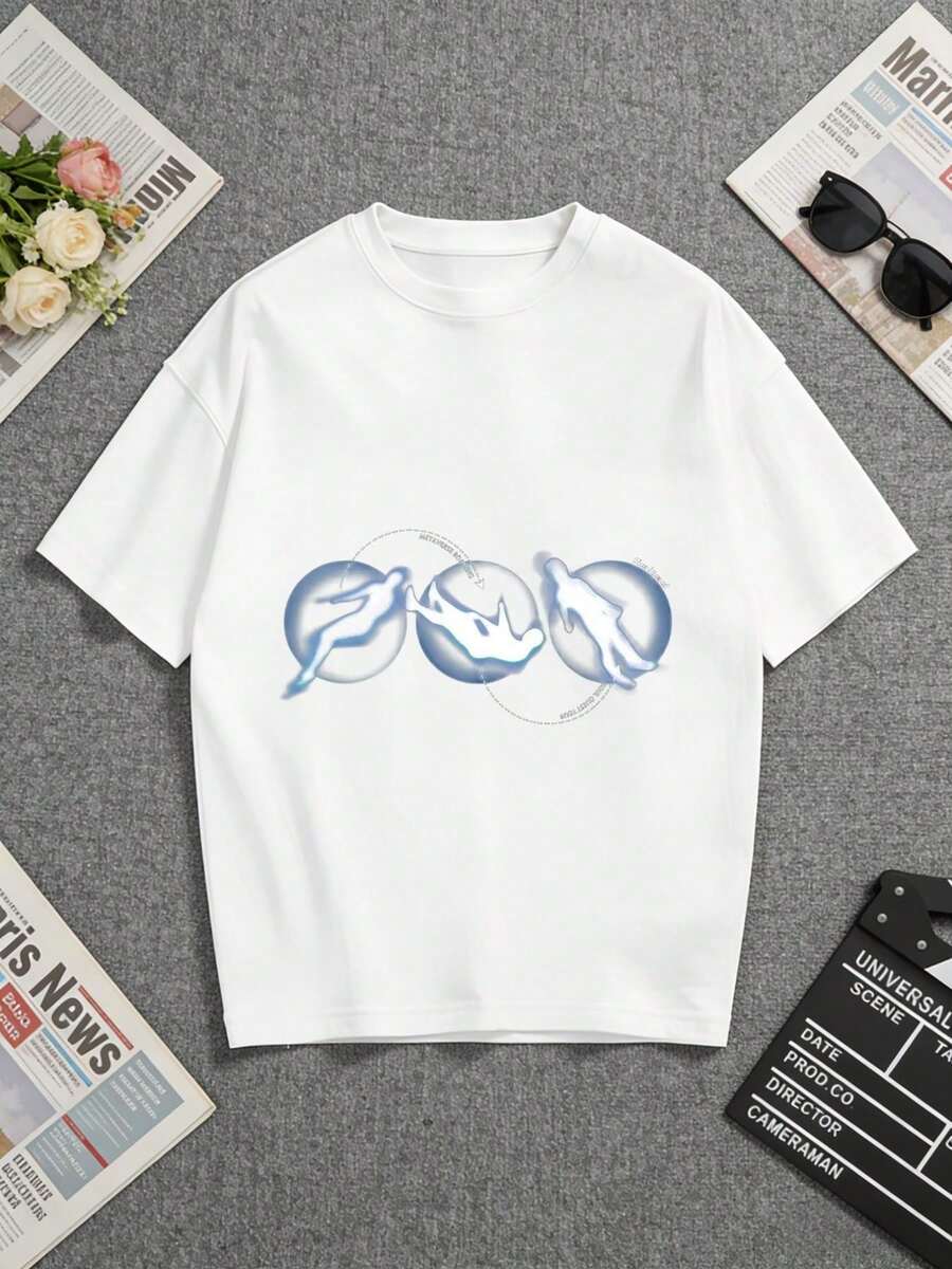 Camiseta blanca, con un llamativo estampado de "Hola mamá". Perfecto para regalar a familiares y amigos... Una camiseta de manga corta adecuada para el hogar, uso diario, fiestas y viajes-ideal como regalo para amigos o familiares. - Blanco - Ver 1