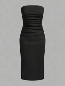 Vestido sin tirantes de mujer con tejido de punto colorido - Multicolor - Ver 5