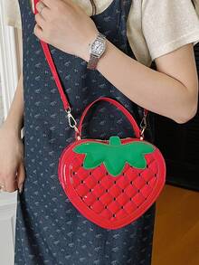 New Girl's Cute Strawberry Crossbody Bag, Coin Purse, Decorative Small Bag For Boy And Girl - Red - View 6