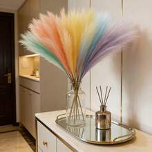 55cm/21.65in Artificial Rainbow Pampas Grass, Wedding Decor, Easter Decor, Vase Filler, Tabletop Centerpiece, Valentine's Day, Wedding Party, Home Decoration - Multicolor - View 8