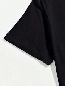 Plus Size Fashionable Car Print Short Sleeve-Shirt - Black - View 4