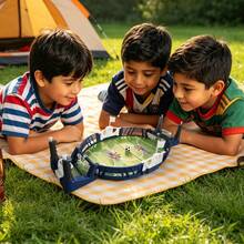 Juegos de fútbol de mesa de eyección doble, juegos de mesa de inteligencia infantil, ejercicio de coordinación y respuesta mano - ojo, juguetes competitivos interactivos padre - hijo, juguetes de reunión familiar portátiles - Azul menta - Ver 10